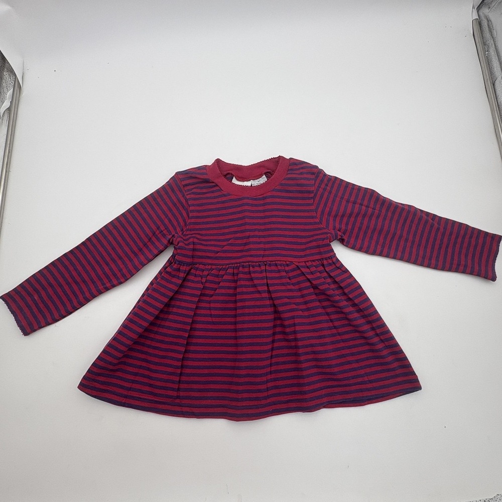 J.G. Hook Dress Girls‎ 4T Red Navy Stripe Long Sleeve Skater Jersey Knit